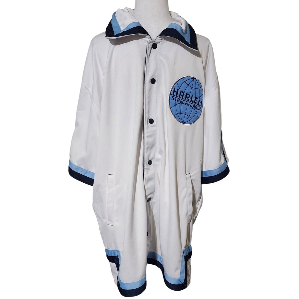 VTG Y2K Deadstock Harlem Street League 96" All Star Snap Button Poncho Jacket L